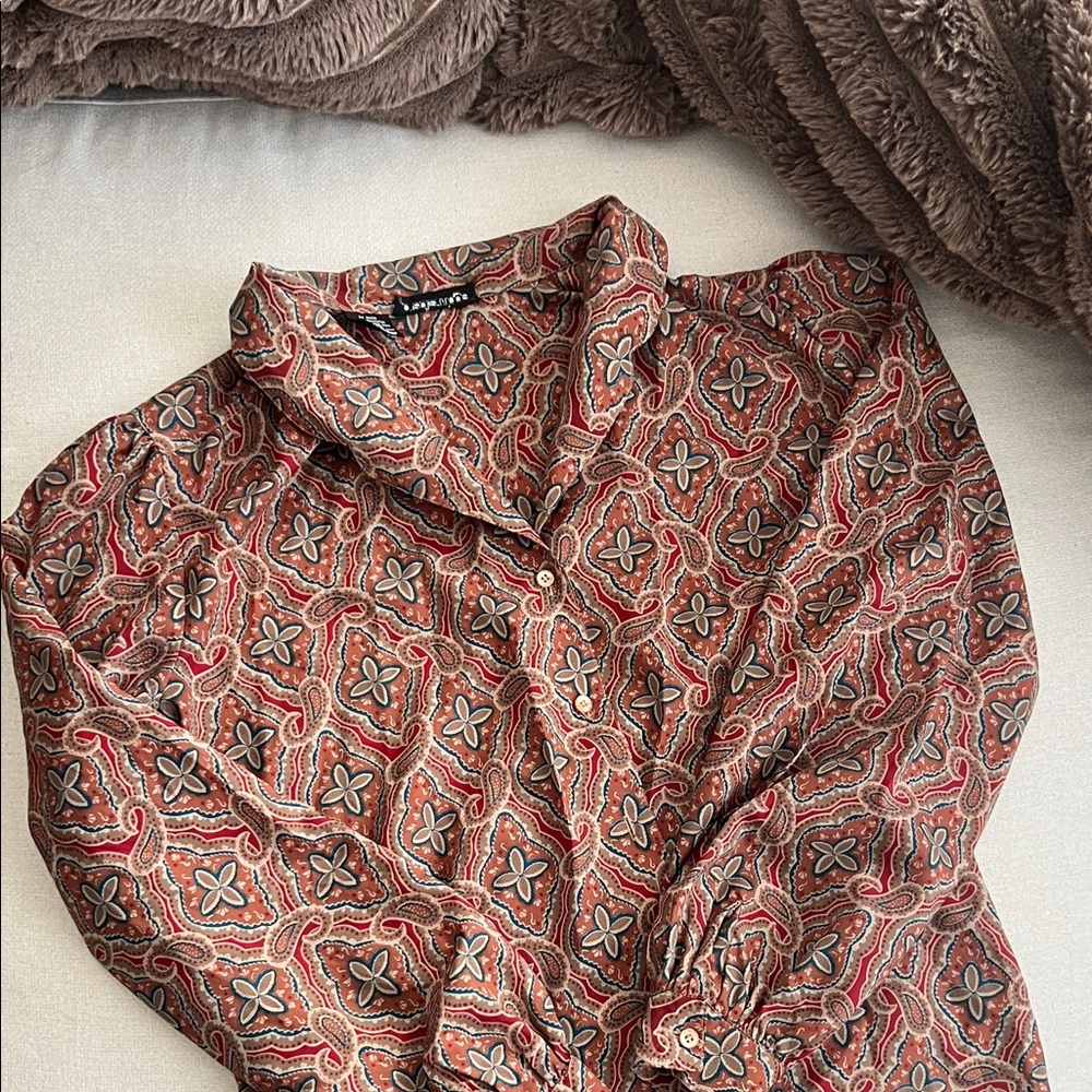 Patterned Button-Up Shirt